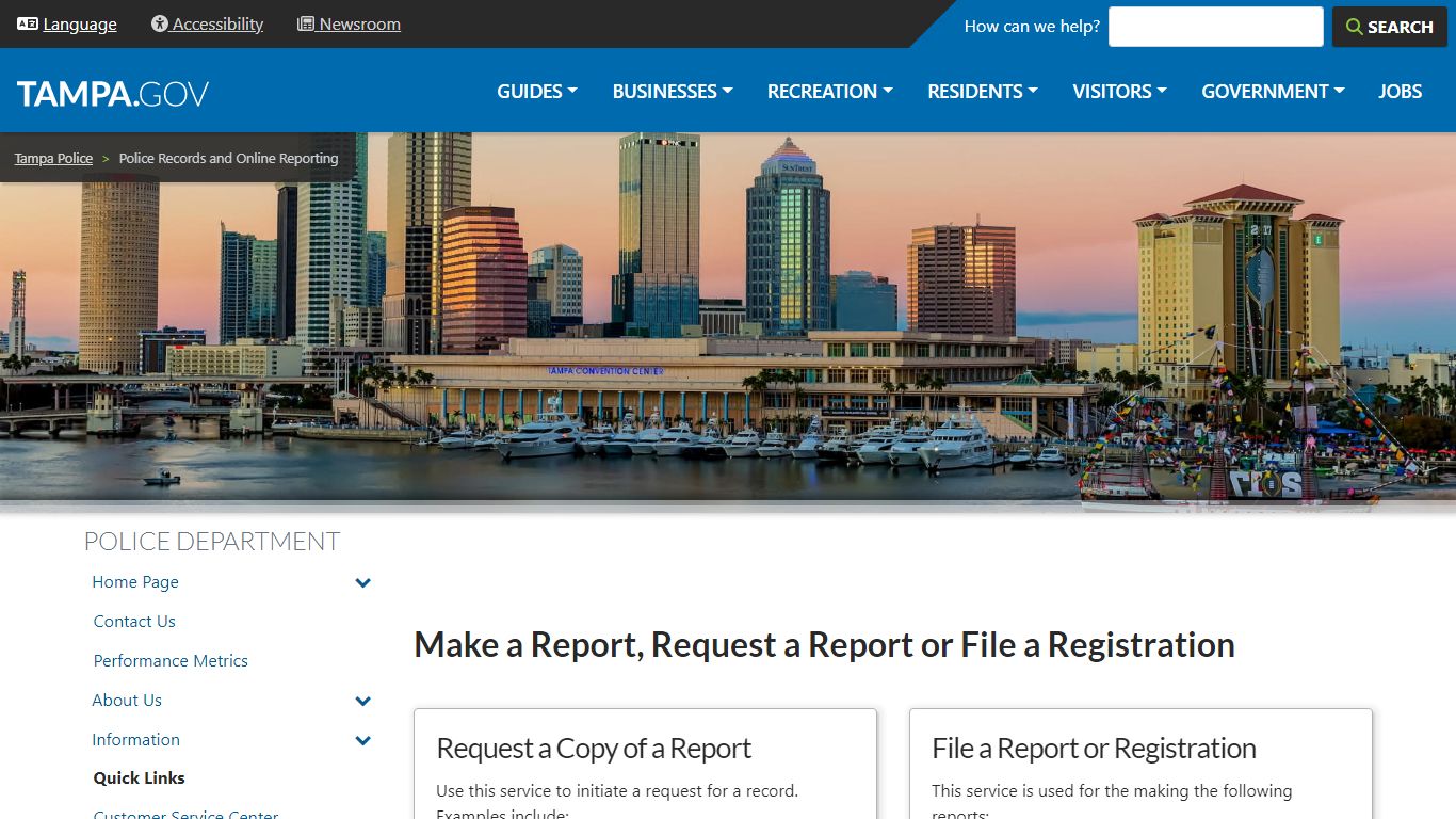 Police Records and Online Reporting | City of Tampa